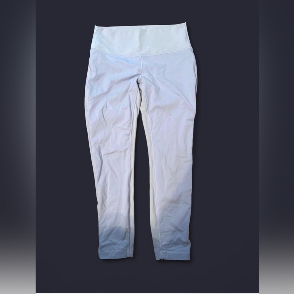 lululemon athletica blue cropped leggings double lined for winter